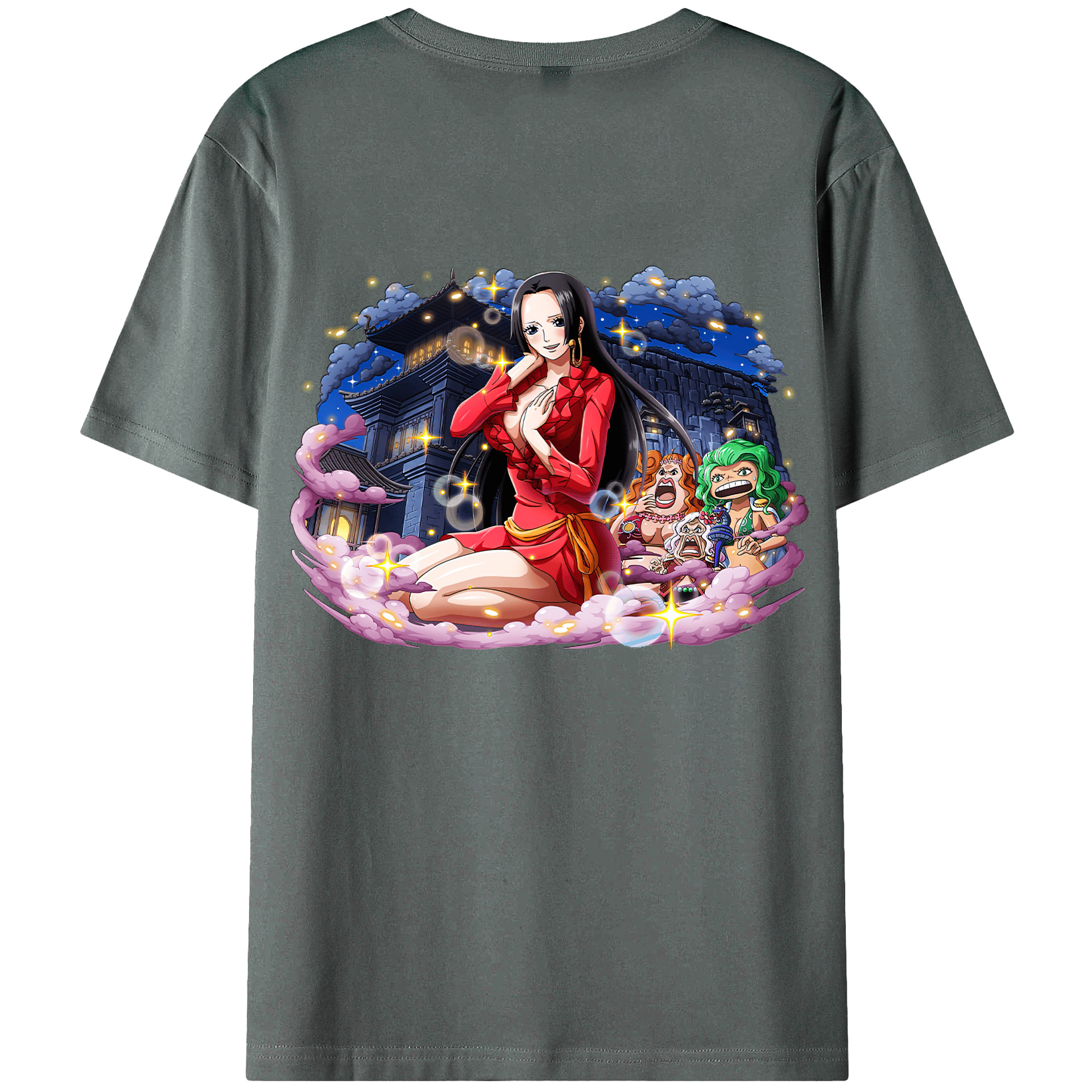 ワンピース ボア・ハンコック ONE PIECE Boa·Hancock 綿100％ メンズ半袖Tシャツ（バックプリント） 通気性